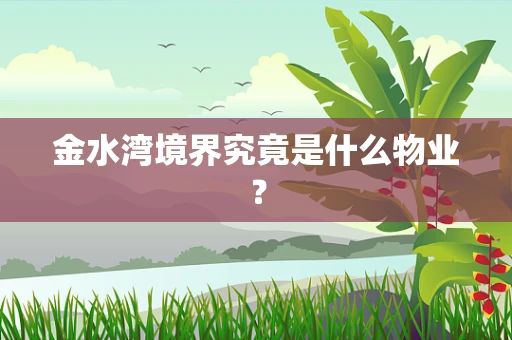 金水湾境界究竟是什么物业？