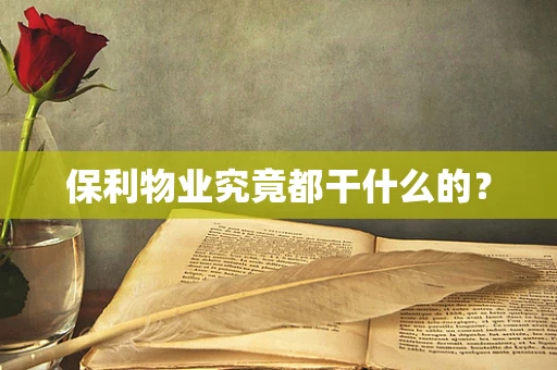 保利物业究竟都干什么的？