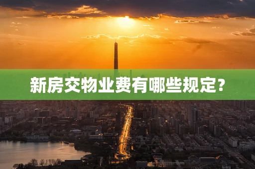 新房交物业费有哪些规定？