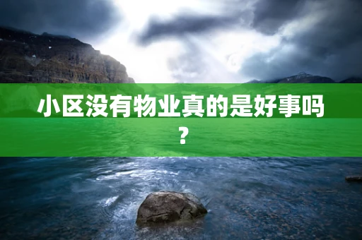 小区没有物业真的是好事吗？