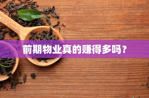 前期物业真的赚得多吗？