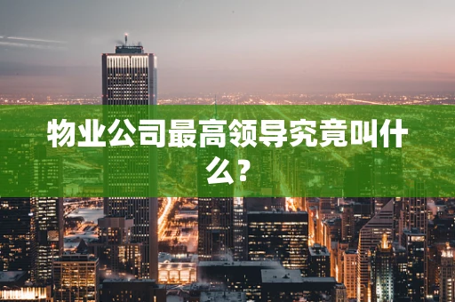 物业公司最高领导究竟叫什么？