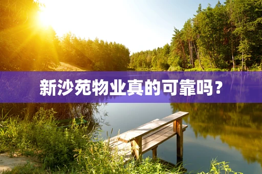 新沙苑物业真的可靠吗？