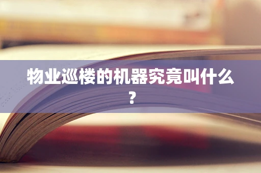 物业巡楼的机器究竟叫什么？