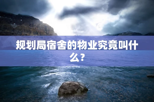 规划局宿舍的物业究竟叫什么？